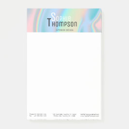 Bloco De Notas Mármore líquido holográfico moderno