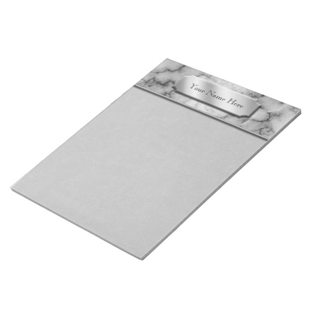 Bloco De Notas Mármore Negro e Branco (Inclinado)