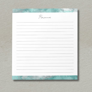 Bloco De Notas Mármore Prata Espuma do Mar Decorativo Personaliza