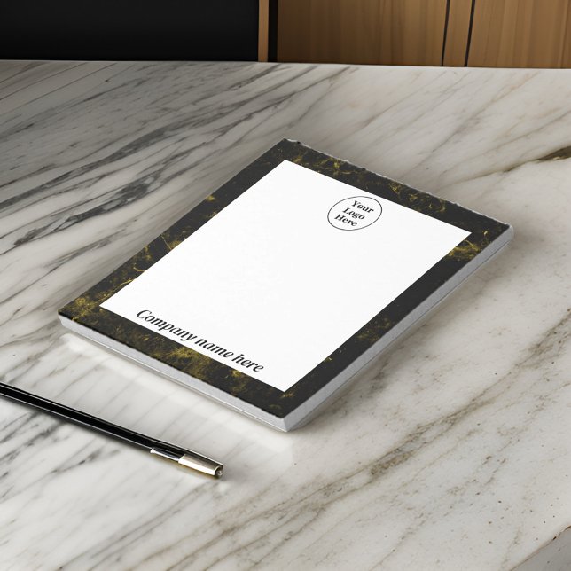 Bloco De Notas Mármore preto e dourado (Criador carregado)