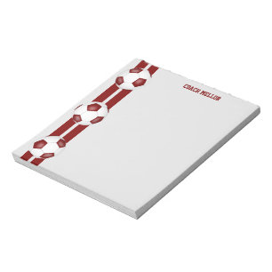 Bloco De Notas maroon White Team colorido treinador de futebol