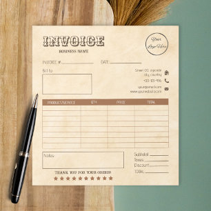 Bloco De Notas marrom ocidental com fatura de logotipo para peque