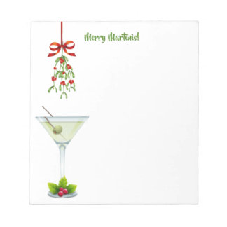 Bloco De Notas Martinis e Mistletoe Christmas