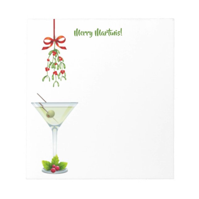 Bloco De Notas Martinis e Mistletoe Christmas (Frente)