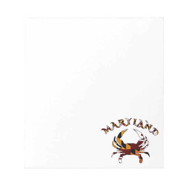 Bloco De Notas Maryland Crab Flag (Frente)