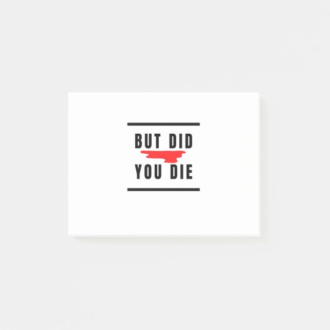 Bloco De Notas Mas você morreu? (Frente)