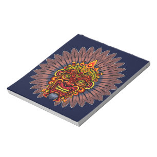 Bloco De Notas Máscara Ritual do Rei Guerreiro Tribal