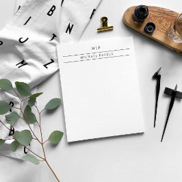 Bloco De Notas Masculina Minimalista | Iniciais e Nome