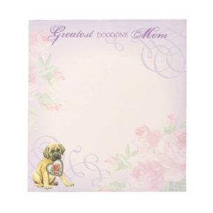 Bloco De Notas Mastiff Hearts Mom
