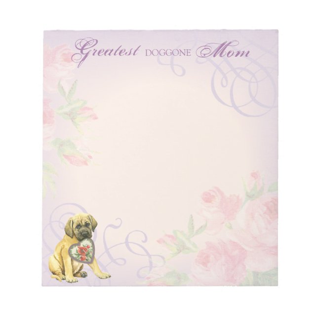 Bloco De Notas Mastiff Hearts Mom (Frente)
