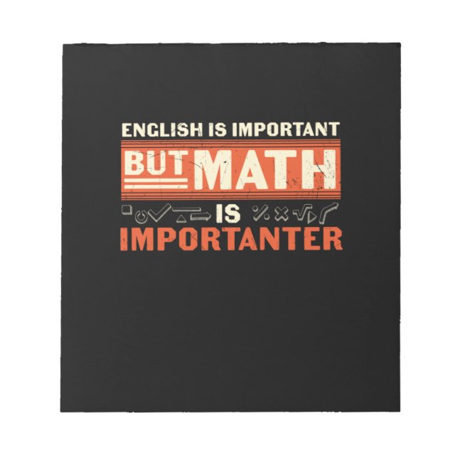 Bloco De Notas Matemática do professor de matemática é importante (Frente)