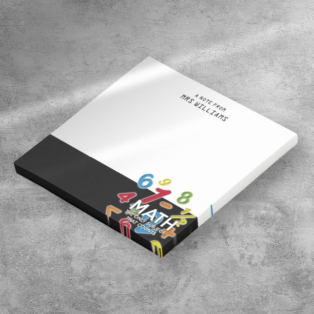 Bloco De Notas Matemática O Único Assunto Que Conta Com Uma Citaç (Math The Only Subject That Counts Fun Quote Post-it Notes)