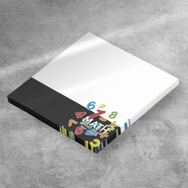 Bloco De Notas Matemática O Único Assunto Que Conta Com Uma Citaç (Math The Only Subject That Counts Funny Quote Post-it Notes)