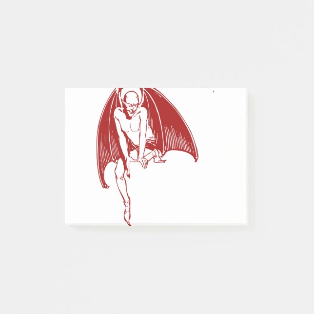 Bloco De Notas Mau demônio diabólico Monstro das Asas Gótico (Frente)