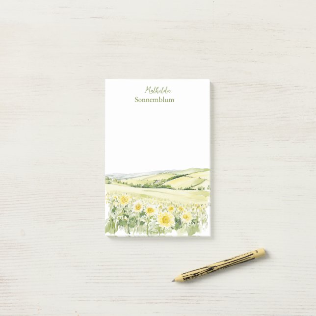 Bloco De Notas Meadow floral landscape (Na mesa)