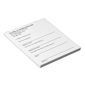 Bloco De Notas Medical Excuse Doctor Office Sick Note for Patient