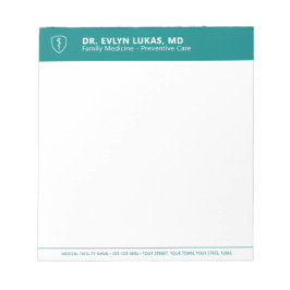 Bloco de Notas Médico Caduceu Minimalista Azul Esc
