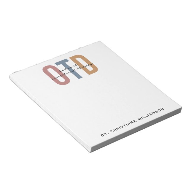 Bloco De Notas Médico Personalizado de Terapia Ocupacional (Inclinado)