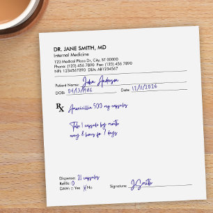 Bloco De Notas Médico Personalizado Médico Receita RX