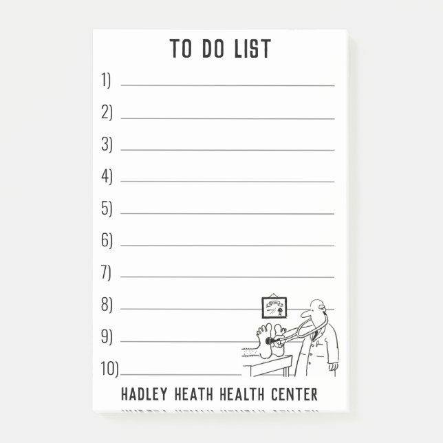 Bloco De Notas Médicos do Centro de Saúde para PersonalIse (Frente)