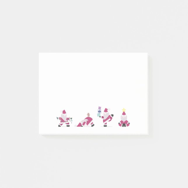 Bloco De Notas Meditação natalícia de Natal de Santa Claus Yoga (Frente)