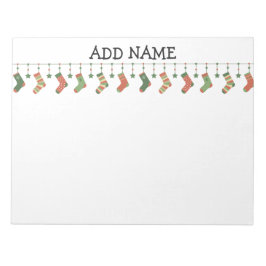 Bloco De Notas Meias de Natal - texto da garland