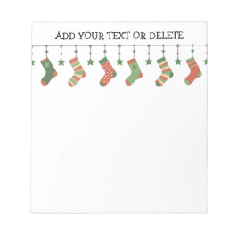 Bloco De Notas Meias de Natal - texto da garland