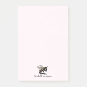 Bloco De Notas Mel Abelha Mel Personalizada Rosa Moderno