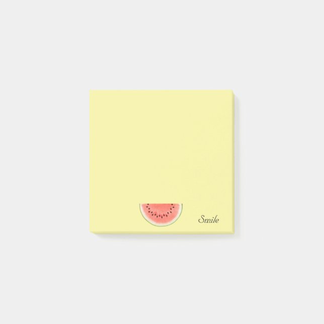 Bloco De Notas Melancia Personalizada Fruta em Amarelo (Frente)
