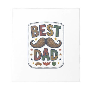 Bloco De Notas Melhor Design de Pai Bigode Vintage Vector Pai_1