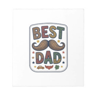 Bloco De Notas Melhor Design de Pai Bigode Vintage Vector Pai_1