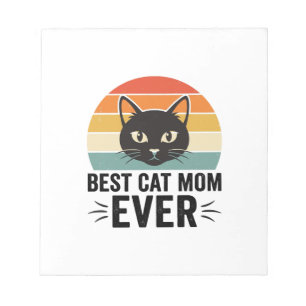 Bloco De Notas Melhor Mãe de Gato de Todos os Tempos Design Retro