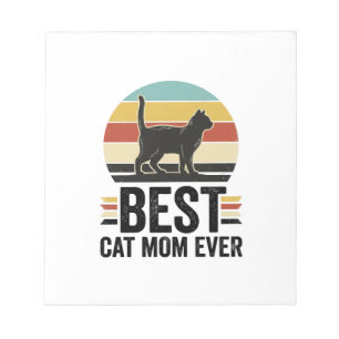 Bloco De Notas Melhor Mãe de Gato de Todos os Tempos Design Retro