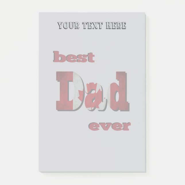 Bloco De Notas Melhor Pai Canadiano Nunca (Frente)