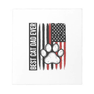Bloco De Notas Melhor Pai de Gato Patriota Desenho de Bandeira de