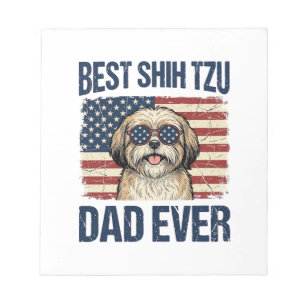 Bloco De Notas Melhor Pai de Shih Tzu Patriótico de Todos os Temp