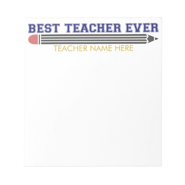 Bloco De Notas Melhor Professora Personalizada De Todos Os tempos (Frente)