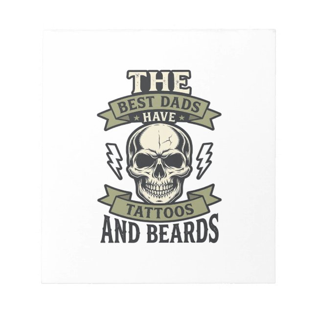 Bloco De Notas Melhores Pais Têm Tatuagens e Barbas Camisa Caveir (Frente)