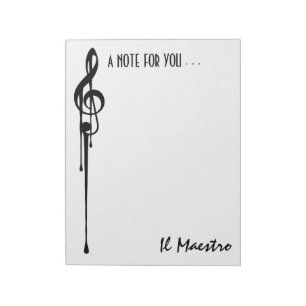 Bloco De Notas MELTPOINT WHITE Black G Clef 'Il Maestro' Personal