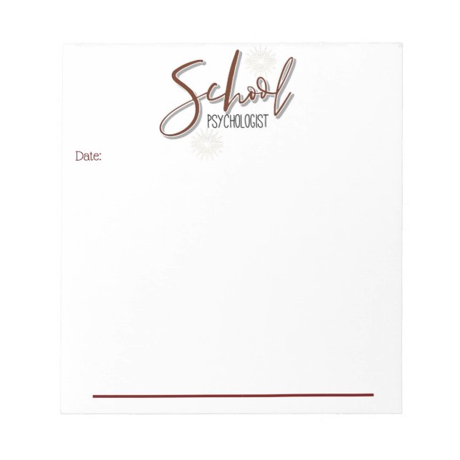Bloco De Notas Memo Notepad do Escritório do Psicólogo Escolar (Frente)