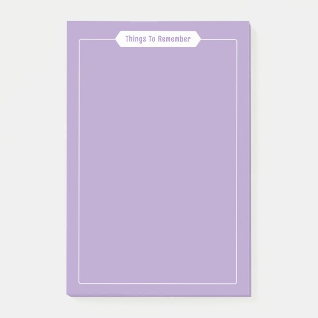 Bloco De Notas Memo Púrpura Personalizado, Personalizável (Frente)