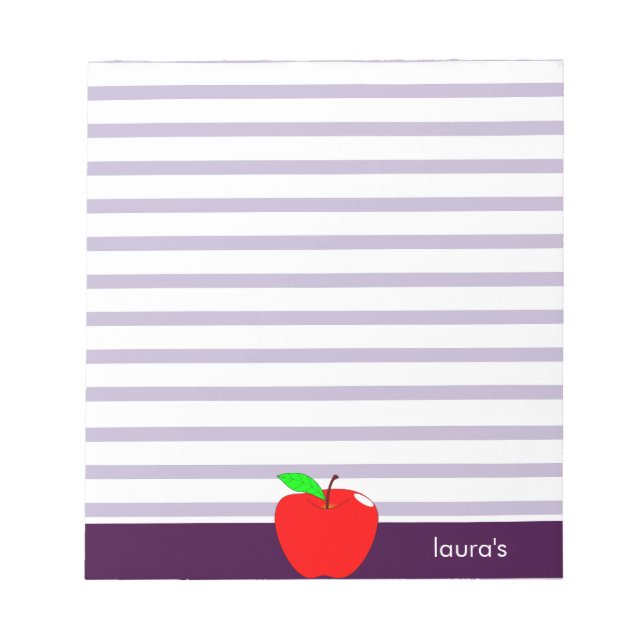 Bloco De Notas Memopad do Professor de Apple Vermelha, Purpleline (Frente)
