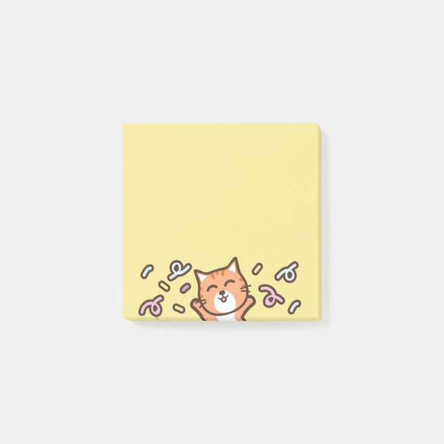 Bloco De Notas memorando de gato de desenho animado (Frente)