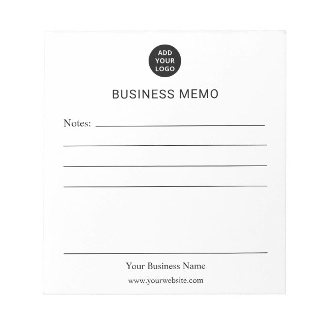 Bloco De Notas Memorando de Negócios Personalizado (Frente)