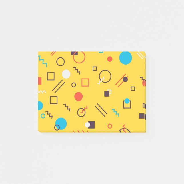 Bloco De Notas Memphis geométrica urbana legal, única, moderna (Frente)