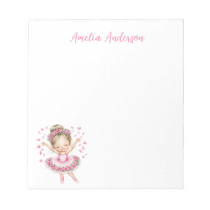 Bloco De Notas Menina Bailarina Rosa Caprichosa