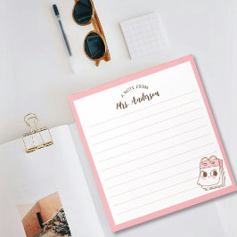 Bloco De Notas Menina Bonita Volta Para O Notepad Rosa-Escola