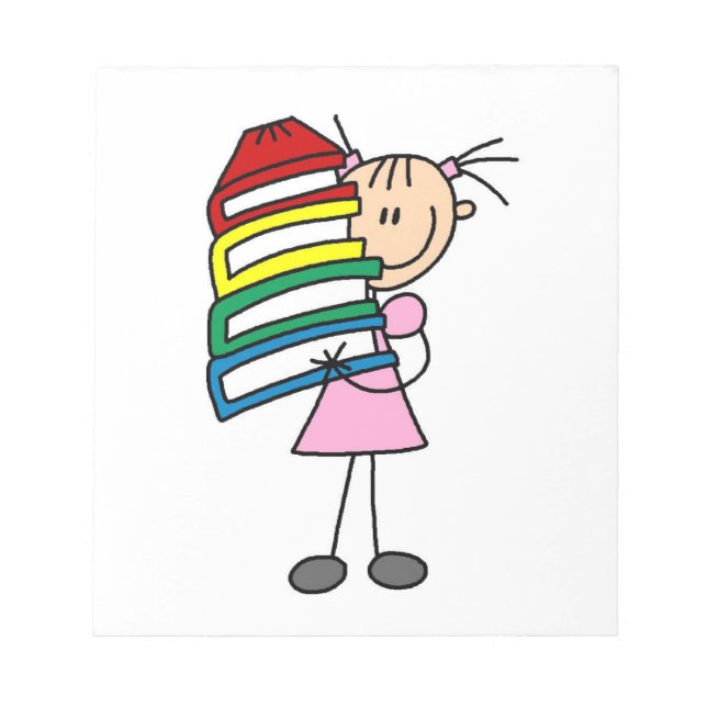 Bloco De Notas Menina com Livros (Frente)