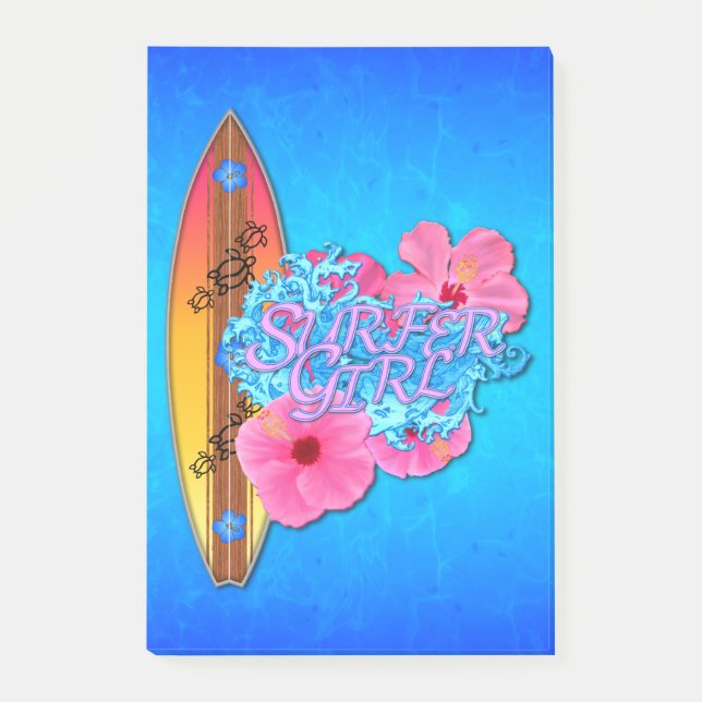 Bloco De Notas Menina do surfista (Frente)