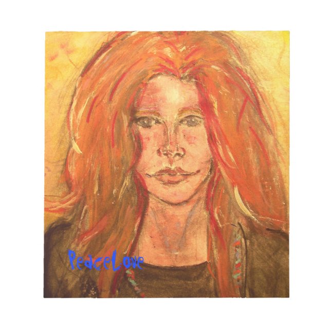 Bloco De Notas Menina hippie PeaceLove (Frente)